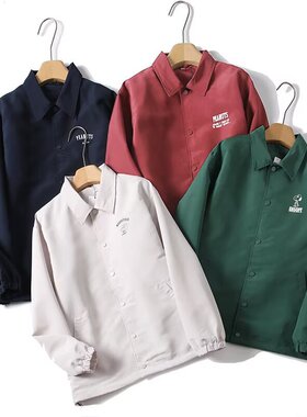 日系26春款新款男女情侣休闲教练茄克外套夹克纽扣翻领上衣484663