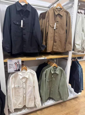 渠道好货26年春款休闲翻领工装宽松多口袋长袖外套夹克上衣483819