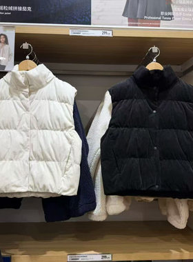 灯芯绒棉服背心时尚马甲短款马夹保暖女装男装2026秋冬新款487845