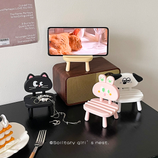 桌面手机支架2025新款 趣味可爱动物ipad平板支撑架子直播追剧神器