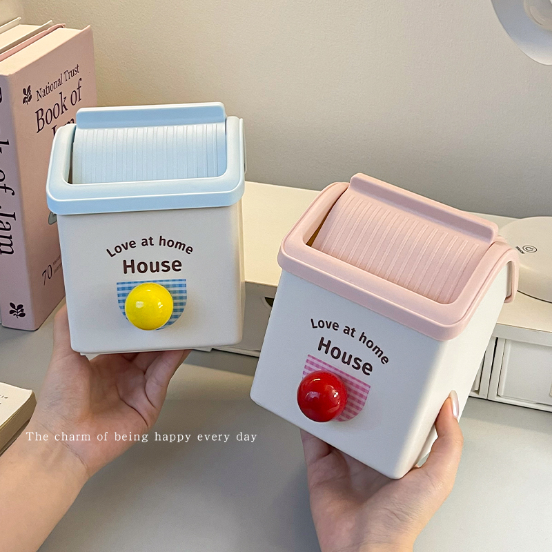 桌面垃圾桶高颜值带盖