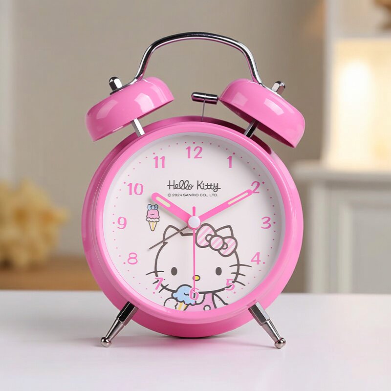 三丽鸥hellokitty打铃闹钟学生专用起床神器女孩强力叫醒可爱kt猫