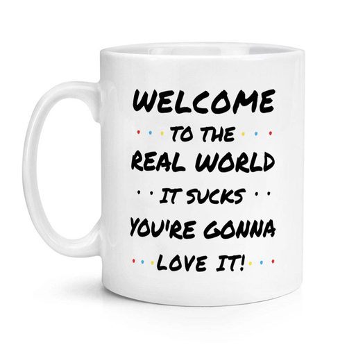 Welcome to the real world it sucks 老友记 陶瓷马克杯水杯杯子