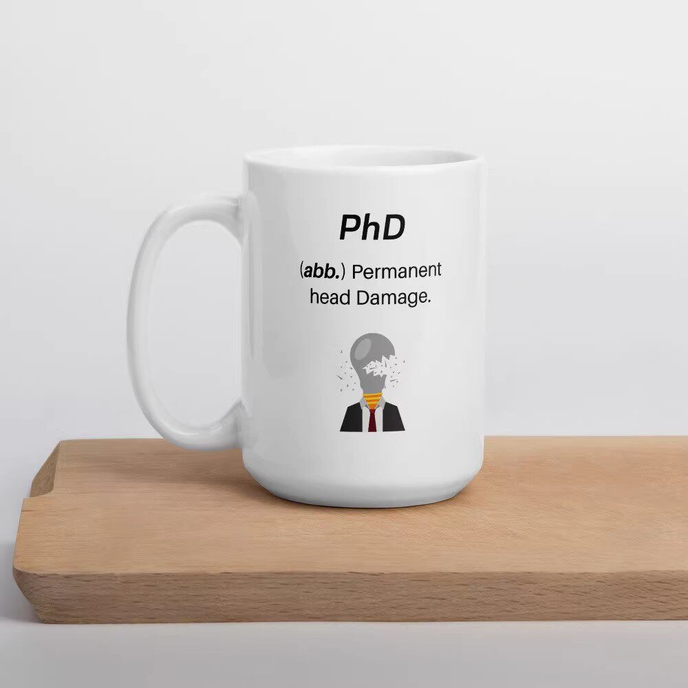 PHD毕业博士生日杯简约子创意有趣陶瓷马克杯水杯礼物定制礼品