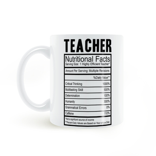 TEACHER NUTRITIONAL FACTS! 老师教师 陶瓷马克杯水杯子