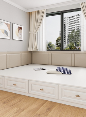 猫抓皮定制榻榻米软包墙围炕围子防撞床头板软包靠背床围墙贴自粘