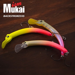 日本进口MUKAI向上BACKSTROKE55S倒舌板米诺3.5g管理场鳟鱼路亚饵