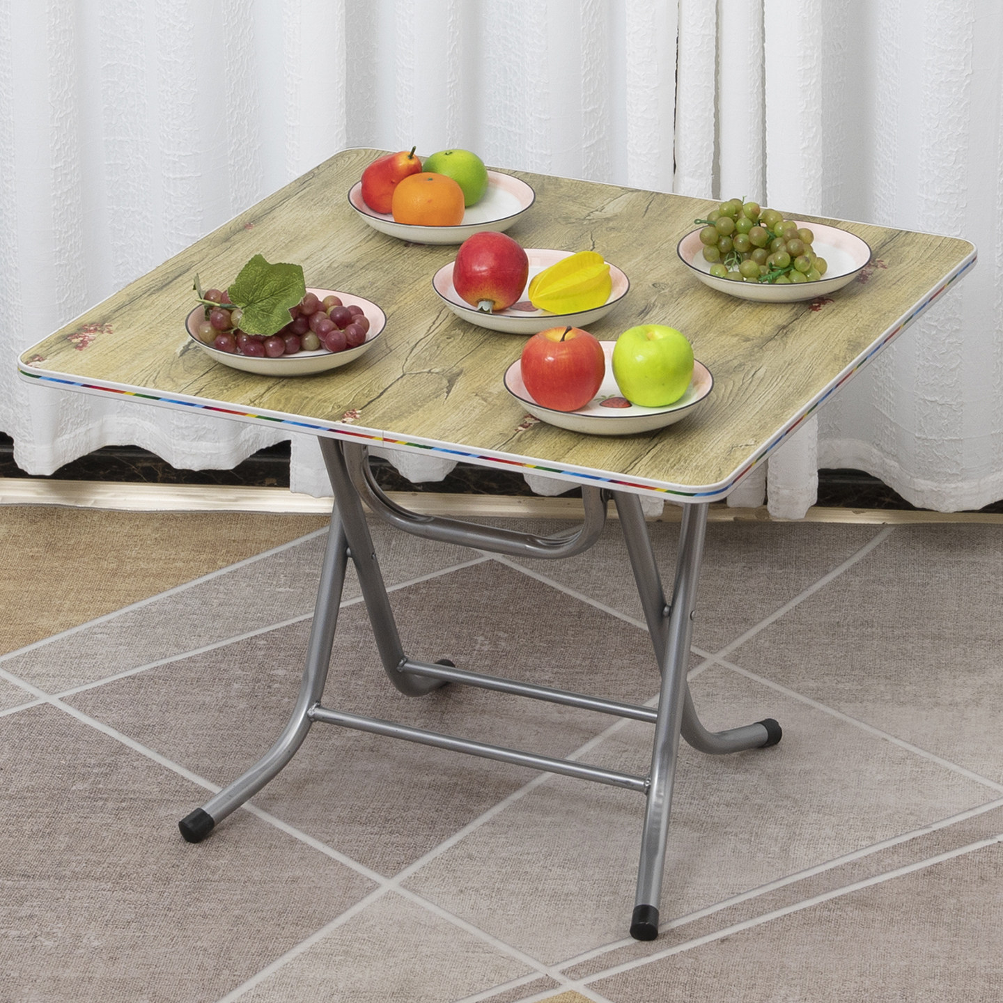 【烤漆款】正方形简易折叠桌子家用吃饭桌子折叠吃饭桌出租屋餐桌