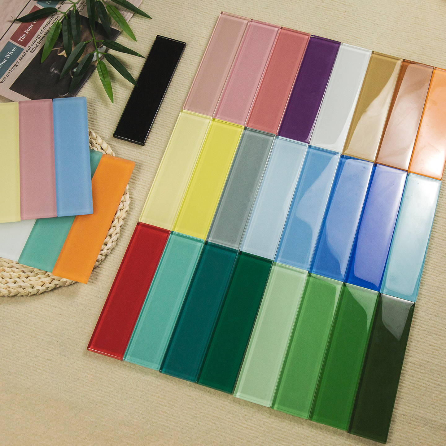 佳纷彩色果冻玻璃砖卫生间50X200