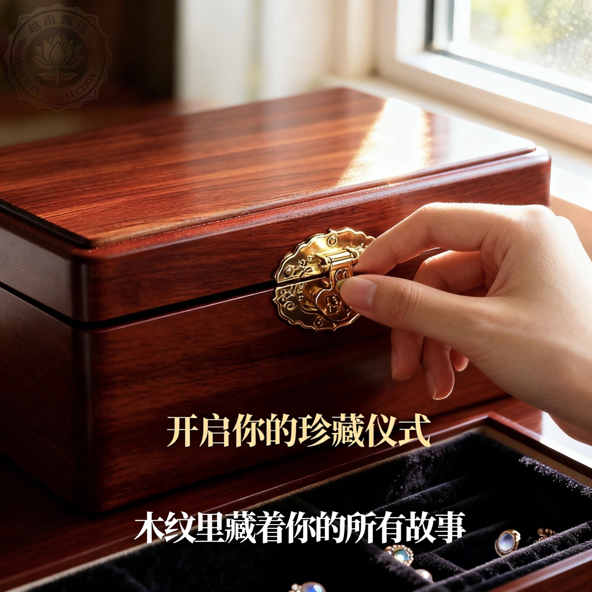 越南红木实木榫卯精致高档首饰盒