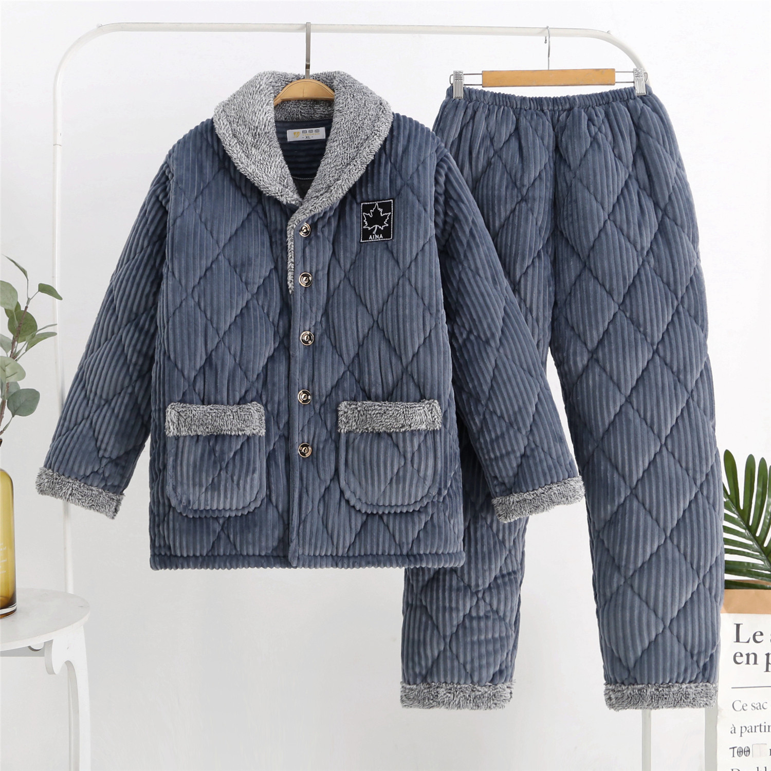 男士睡衣冬季加厚加绒珊瑚绒三层夹棉保暖法兰绒秋冬款家居服套装,女士内衣/男士内衣/家居服,睡衣/家居服套装,淘宝优惠券,粉丝福利购,淘宝优惠卷