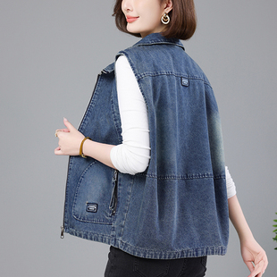牛仔背心马甲女款春秋2026早秋新款休闲减龄叠穿上衣洋气妈妈马夹