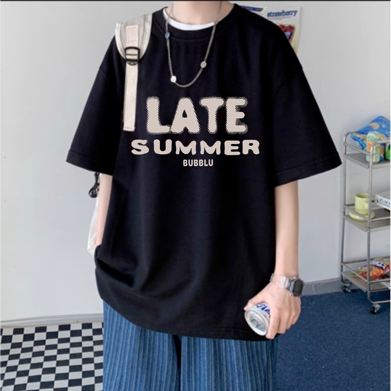 特大码300斤纯棉字母短袖t恤男女装夏季潮牌ins潮流圆领半袖上衣2