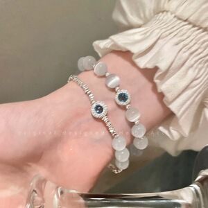 奥特莱斯品牌折扣店撤柜清仓捡漏星空猫眼石碎银子手链outlets女
