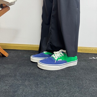 VANS Authentic 蓝绿色麂皮低帮板鞋男女系带帆布鞋 VN000EHHNVY