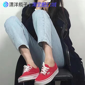 红色男女低帮运动休闲帆布鞋 VANS 款 经典 VN000EE3RED Authentic