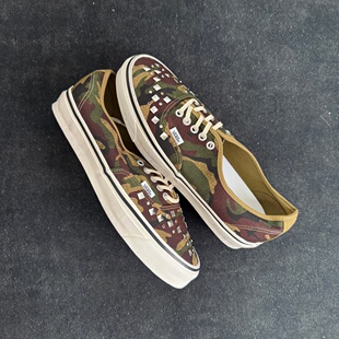 VANS Authentic 迷彩风水钻装饰低帮帆布鞋 复古做旧百搭休闲板鞋