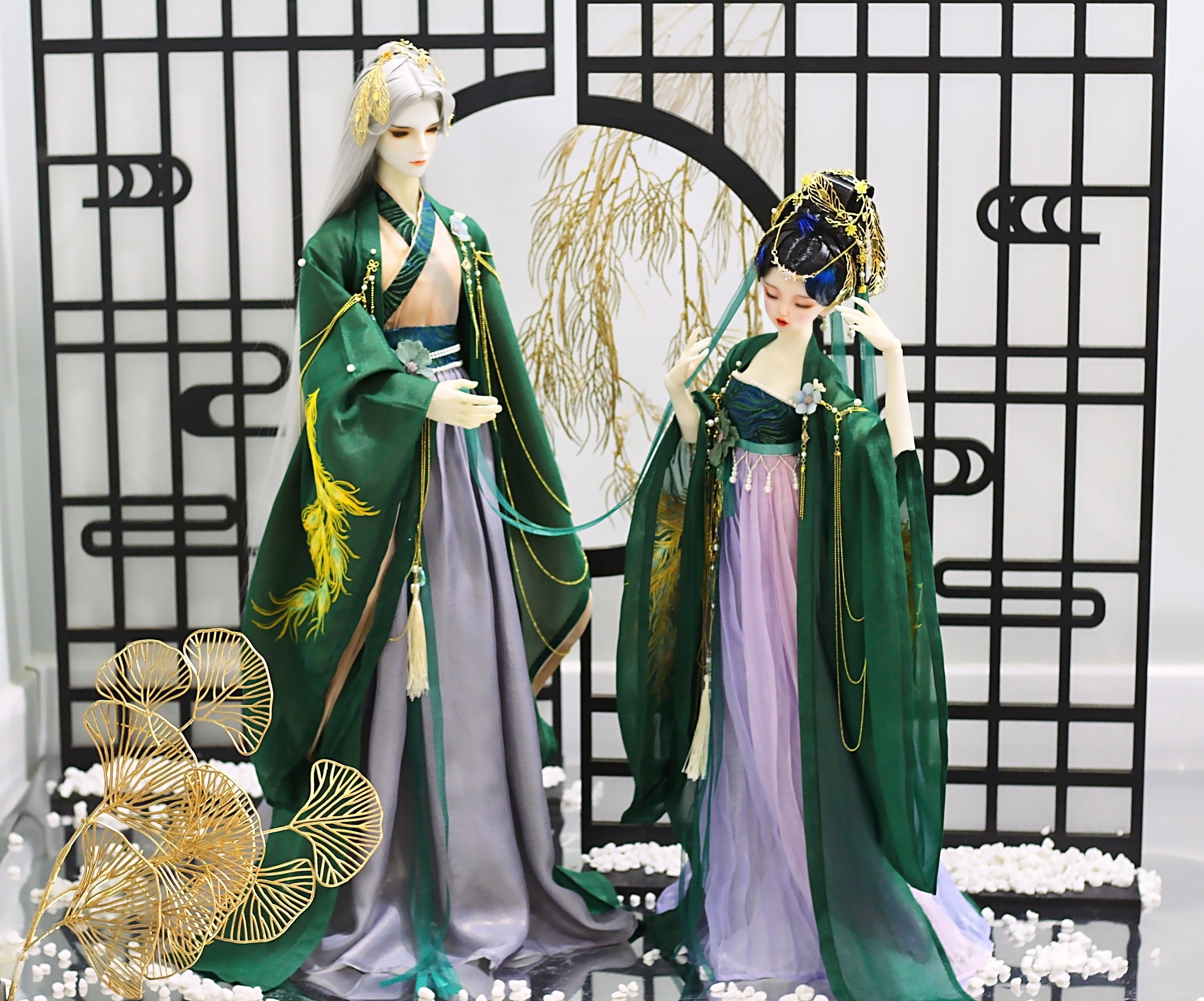 【现货】洛珞轩原创BJD三分  73叔体绣花古装娃衣【雀翎】