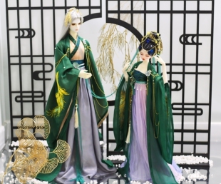 【现货】洛珞轩原创BJD三分  73叔体绣花古装娃衣【雀翎】