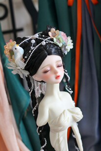 洛珞轩原创BJD三四分造型假发 古风造型毛发 古装假发【故里】