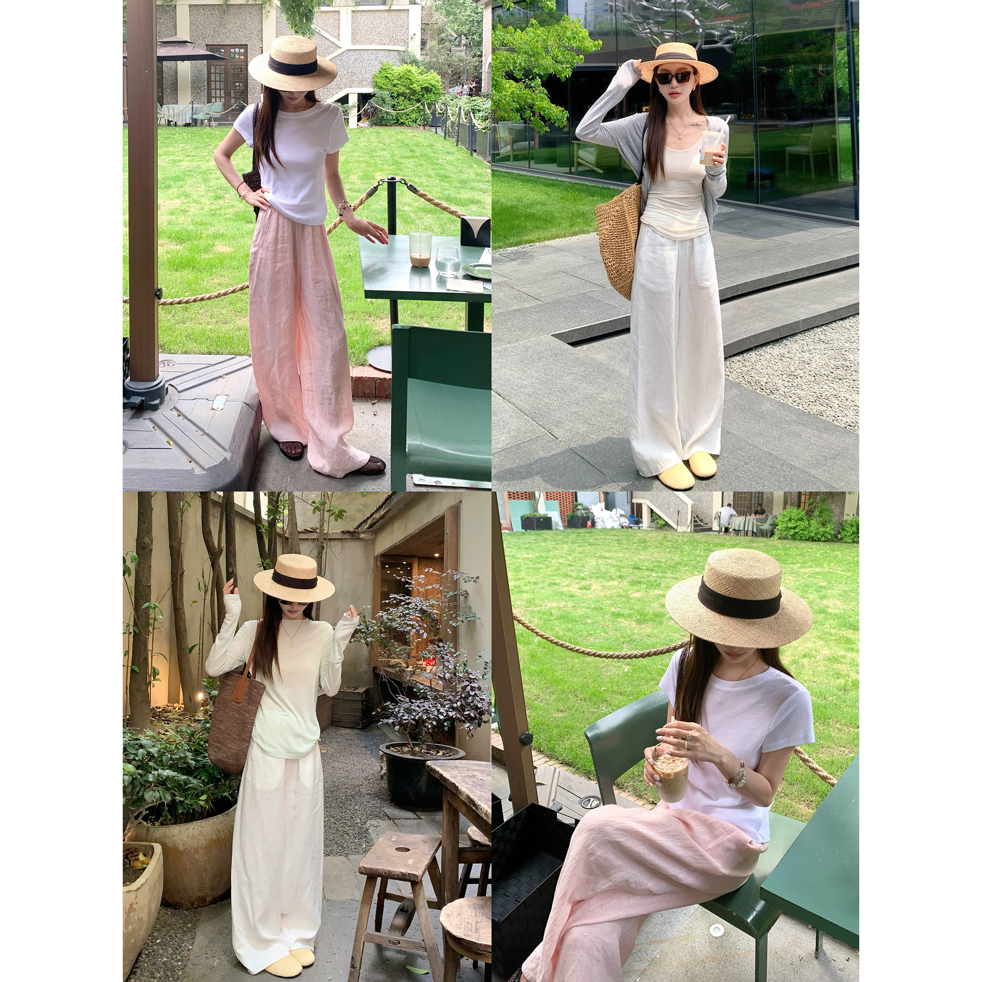 大小姐77口碑系列 100色织亚麻松弛高级显贵休闲百搭显瘦阔腿裤女