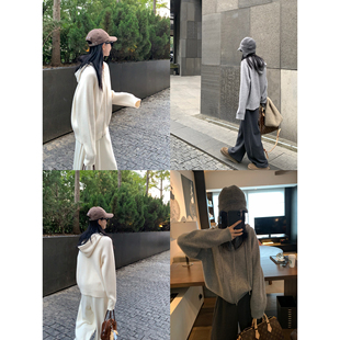 大小姐7时髦实穿～松弛感澳洲100美利奴羊毛拉链针织开衫 卫衣外套