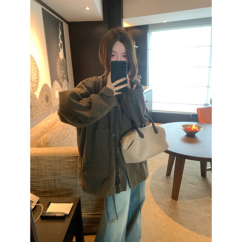 大小姐77 重工立裁复古做旧酵洗风衣猎装夹克工装新款短外套女
