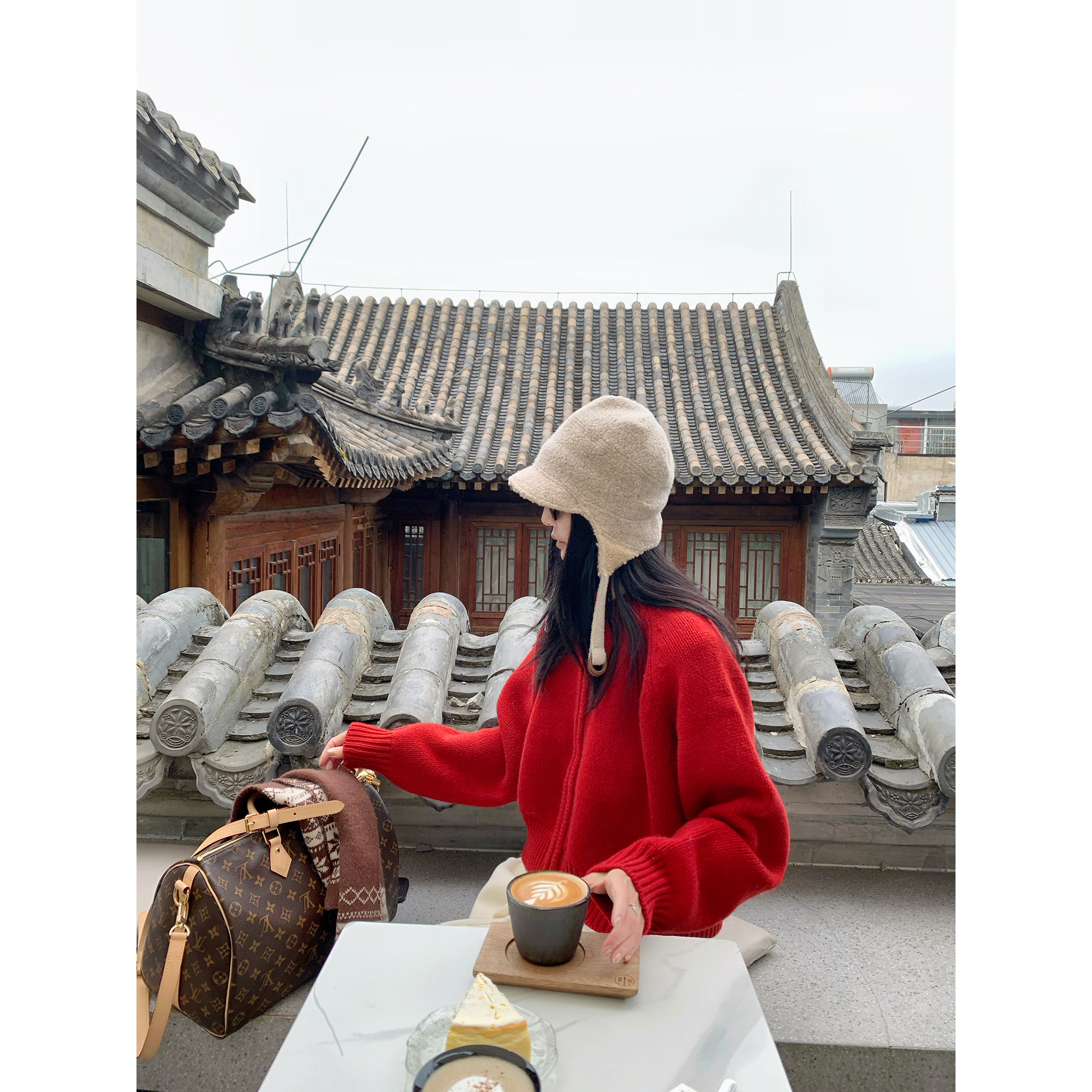 大小姐77 100澳洲美利奴羊毛高克重保暖粗针毛衣开衫拉链加厚外套