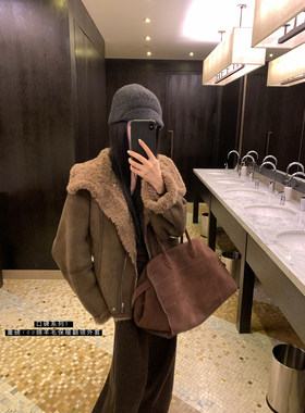 大小姐77本期bi收 口碑系列100绵羊毛时髦羊羔毛皮毛一体毛毛外套