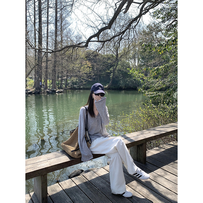 大小姐77 轻氧呼吸羊毛混纺亨利领轻薄透气慵懒松弛纸片人针织T恤