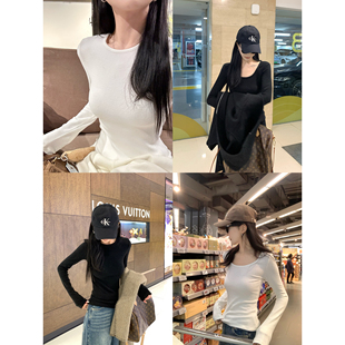 大小姐77 显瘦内搭打底T 暖绒秋冬刚需U领圆领基础加绒保暖修身