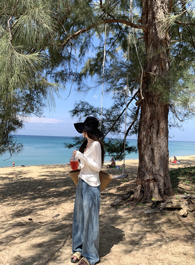 大小姐77 row风美丽诺羊毛松弛感V领显瘦长袖套头针织T恤打底上衣