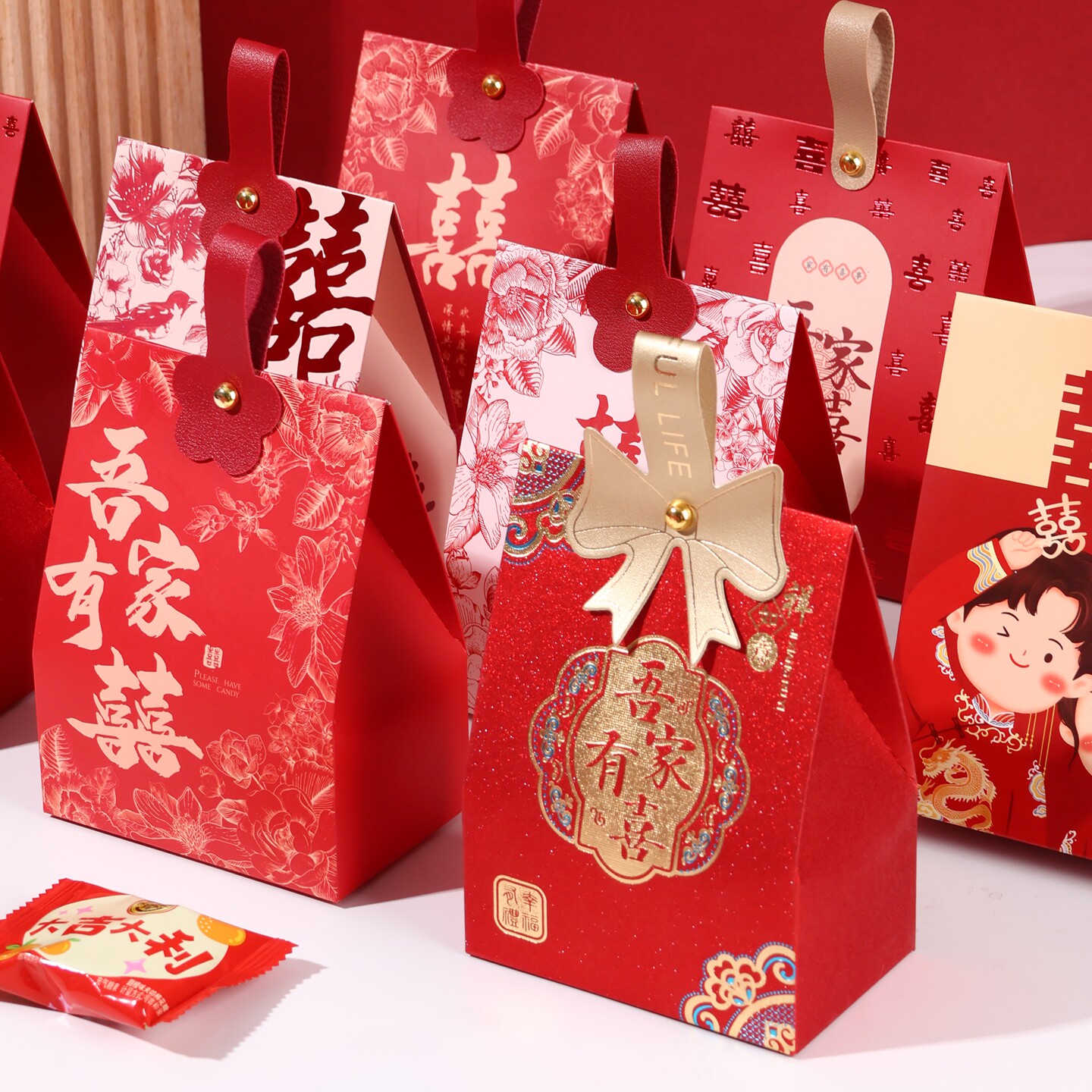 喜糖盒含糖果包好成品收货就用图片