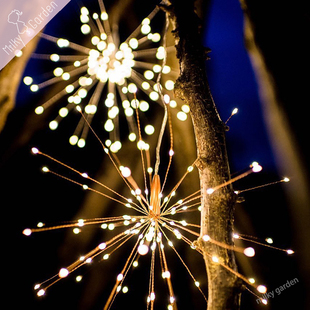 milky garden led萤火虫花灯圣诞节爆炸灯烟花造型铜线灯