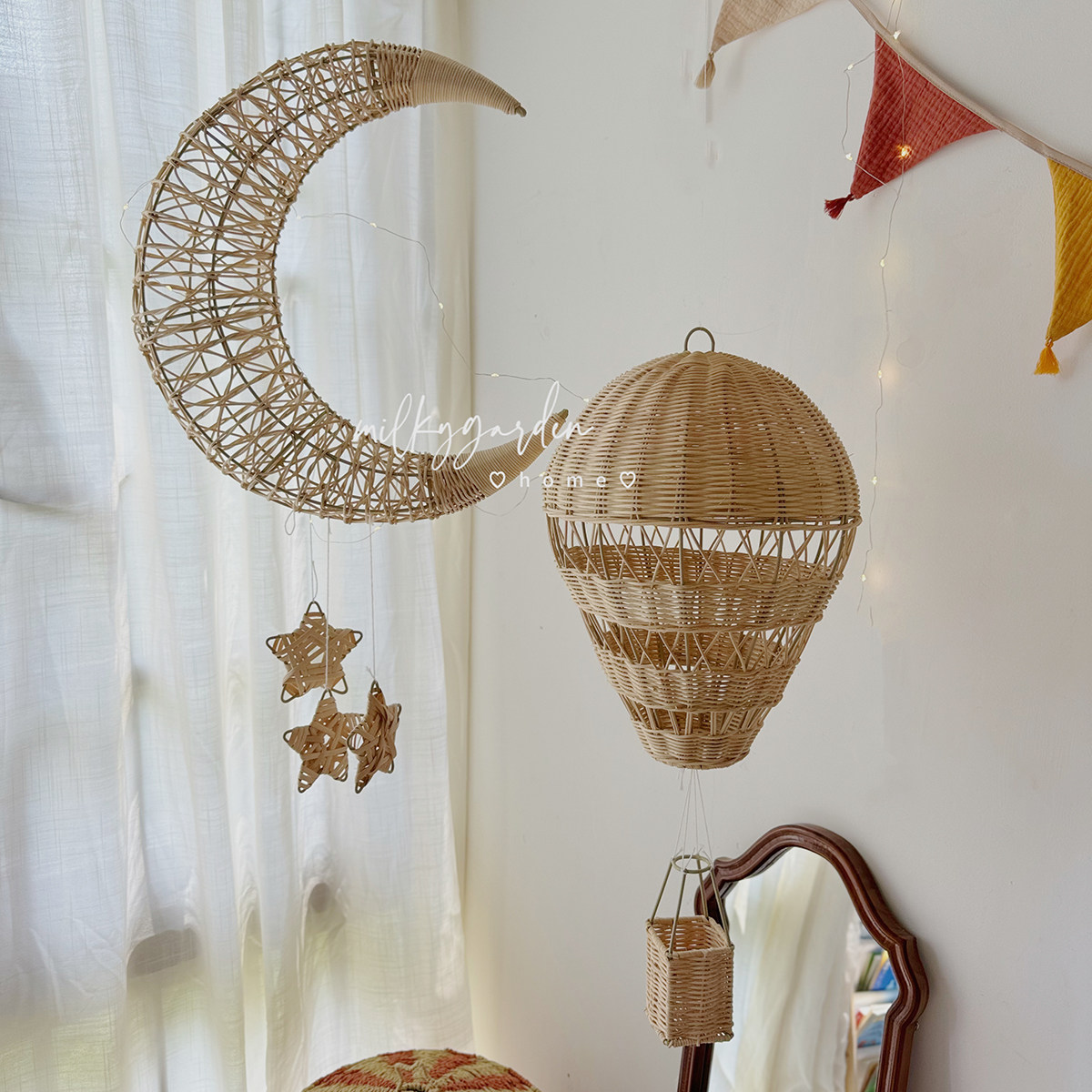 milky手工藤编热气球儿童房百日生日布置家居装饰民宿童装用品,节庆用品/礼品,装饰灯,淘宝优惠券,粉丝福利购,淘宝优惠卷