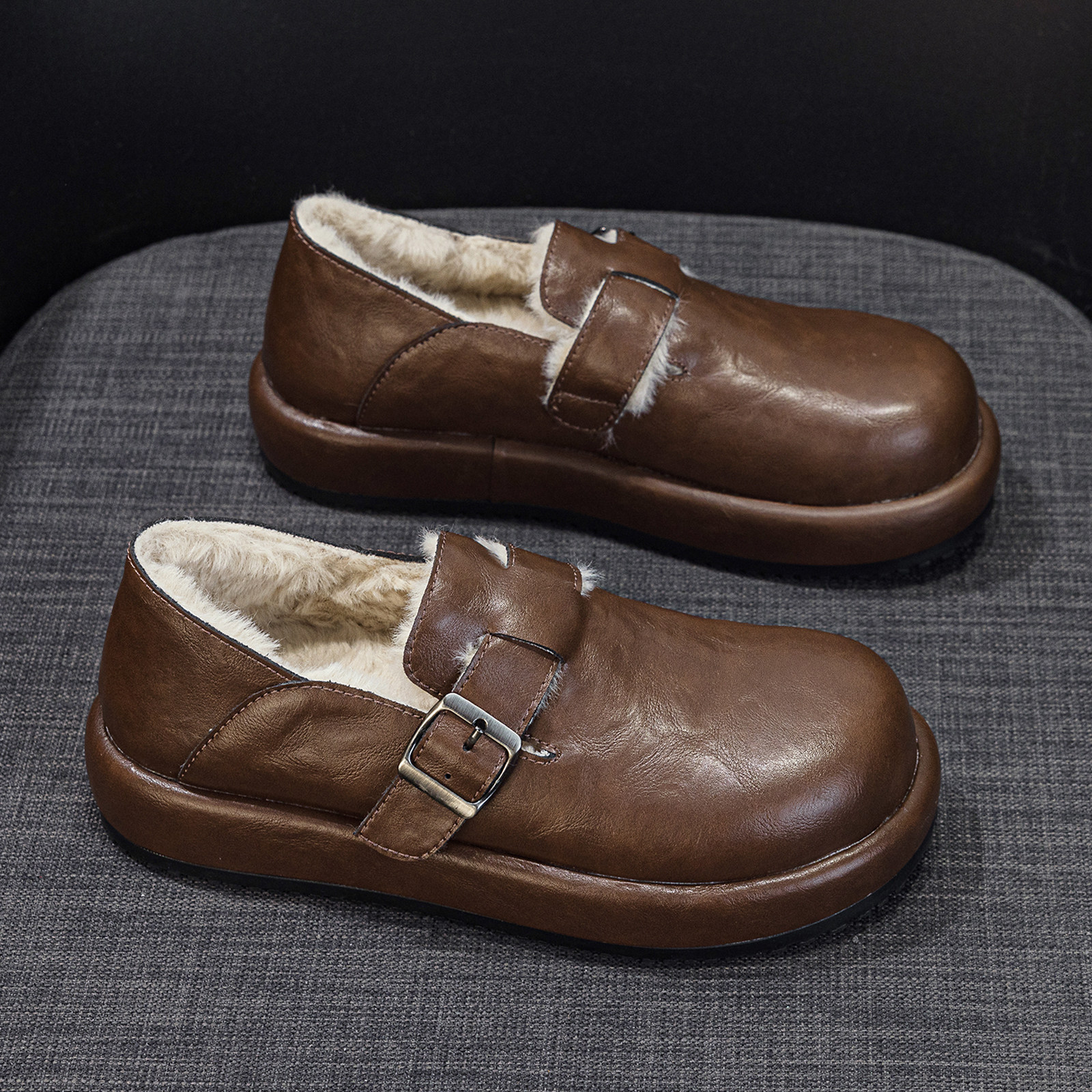 厚底勃肯鞋女2025冬季新款加绒保暖防滑软底舒适增高休闲百搭棉鞋