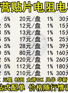 贴片电阻陶瓷电容0201 0402 0603 0805 1206 1210 1812 2010 2512