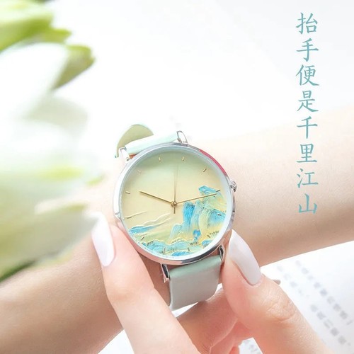 故宫腕表只此青绿千里江山图手表女生日礼物中国风复古文艺石英表