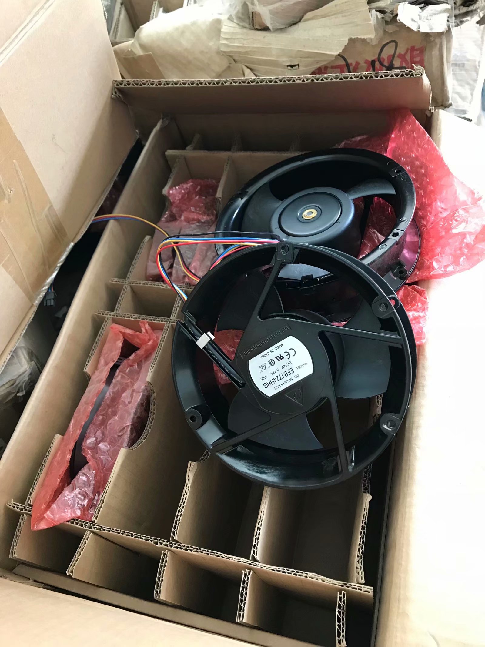 台达全圆风扇24V EFB1724HHG-7A12 17CM 17251 17MM 17CM 4线-ROO