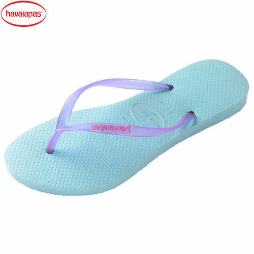 Havaianas女款时尚细带人字拖Slim logo pop up糖果色哈维纳拖鞋