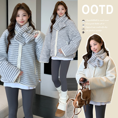 2025新款双面穿摇粒绒棉服外套秋冬加厚保暖小个子孕妇装短款上衣