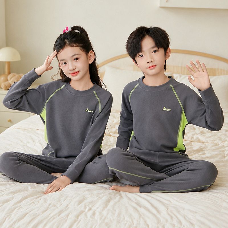 儿童保暖内衣套装中大童秋冬季打底男童女童睡衣加绒加厚秋衣秋裤