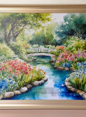 我和我家静谧花园客厅餐厅挂画家居装饰画风景画