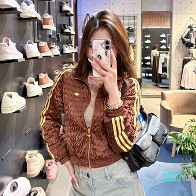 Adidas三叶草女子美拉德风修身显瘦运动短款夹克外套KS2871KS2870