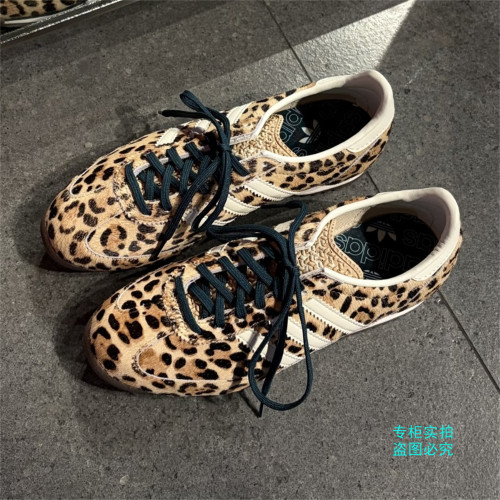 Adidas阿迪达斯三叶草26年SL 72 OG复古豹纹运动休闲T头鞋 KI4205