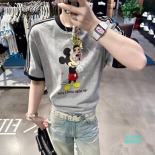 Adidas三叶草26年夏季男女款迪士尼联名运动短袖T恤KT7775 KT7774