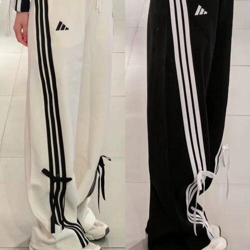 Adidas三叶草25春秋女子三条纹可拆卸蝴蝶结运动长裤KG3855KG3857