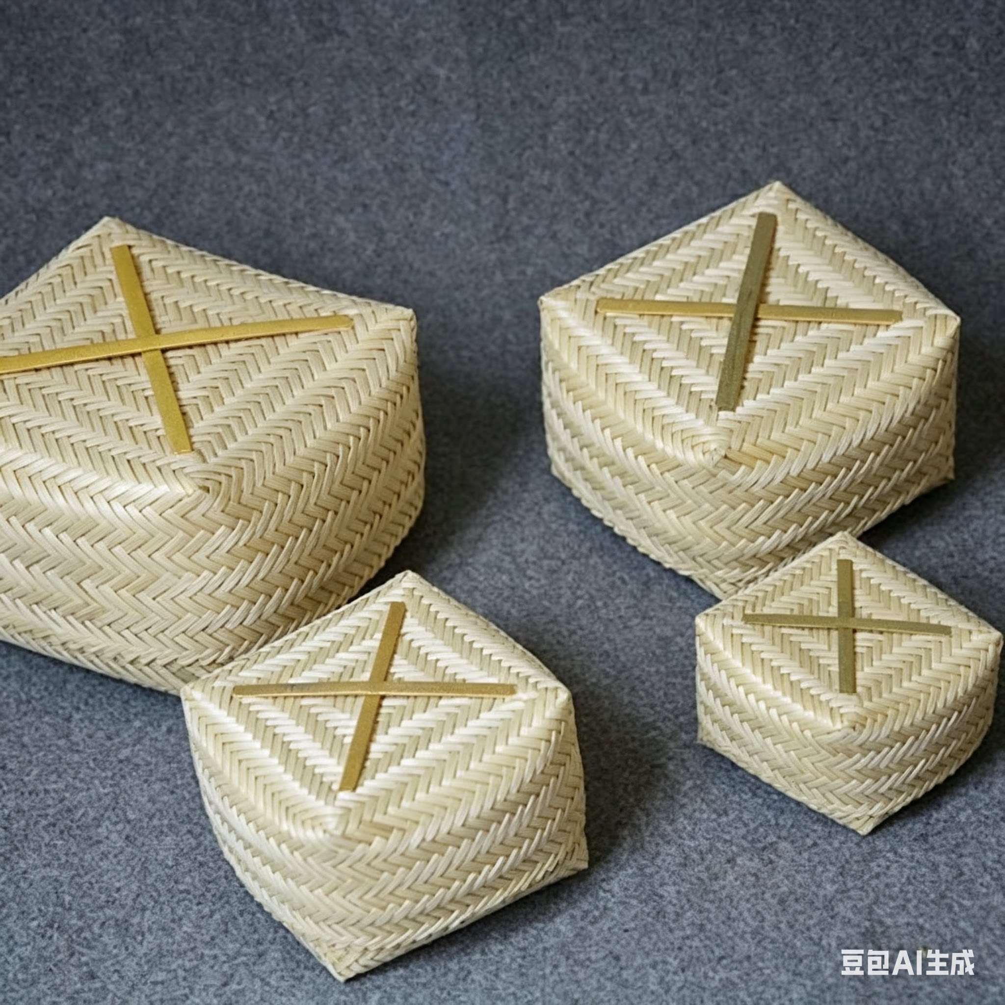 竹编迷你收纳筐篮子圆形收纳盒图片