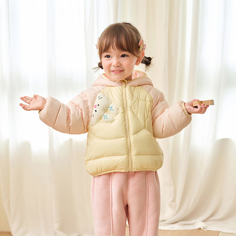 儿童羽绒服女童男童装2025年新款宝宝冬季保暖外套卡通连帽短款潮