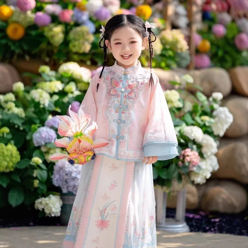 格格服女童新款儿童古风日常可穿汉服女宝清朝古装公主唐装旗袍女